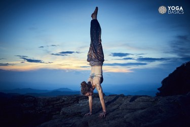 Skillful Yoga Student handstand pose