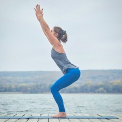 morning yoga pose chair