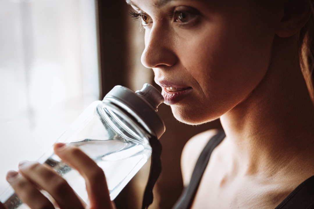 drinking water in yoga